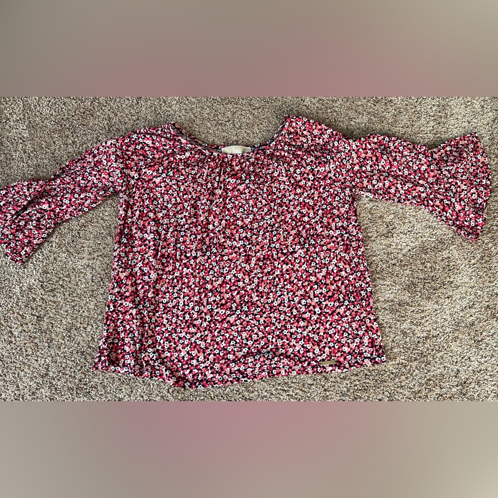 MICHAEL KORS TOP SIZE M BLACK, PINK & WHITE. EUC